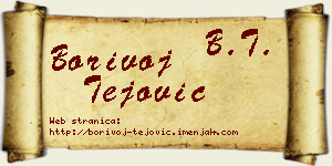 Borivoj Tejović vizit kartica